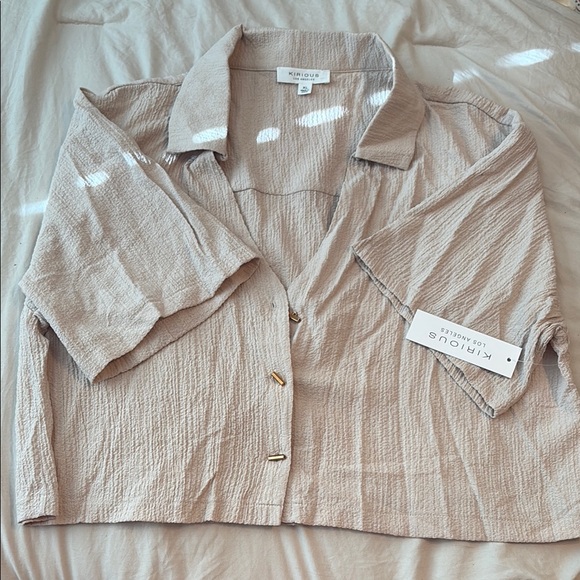 Kirious Women's Beige Crop Top - Picture 1 of 1
